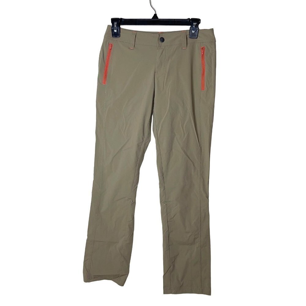 Prana Aria Womens Convertible Capri Pants Size 2 Tan Orange Pants Short Inseam